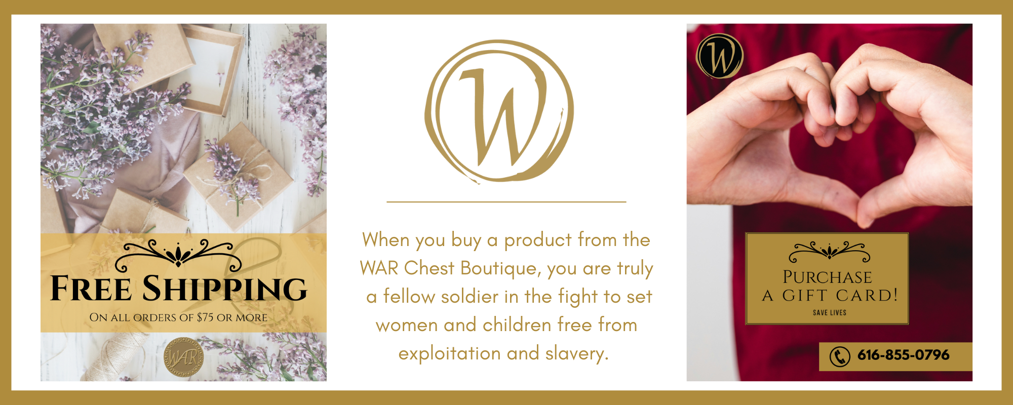 banner for website - free shipping and gift card
