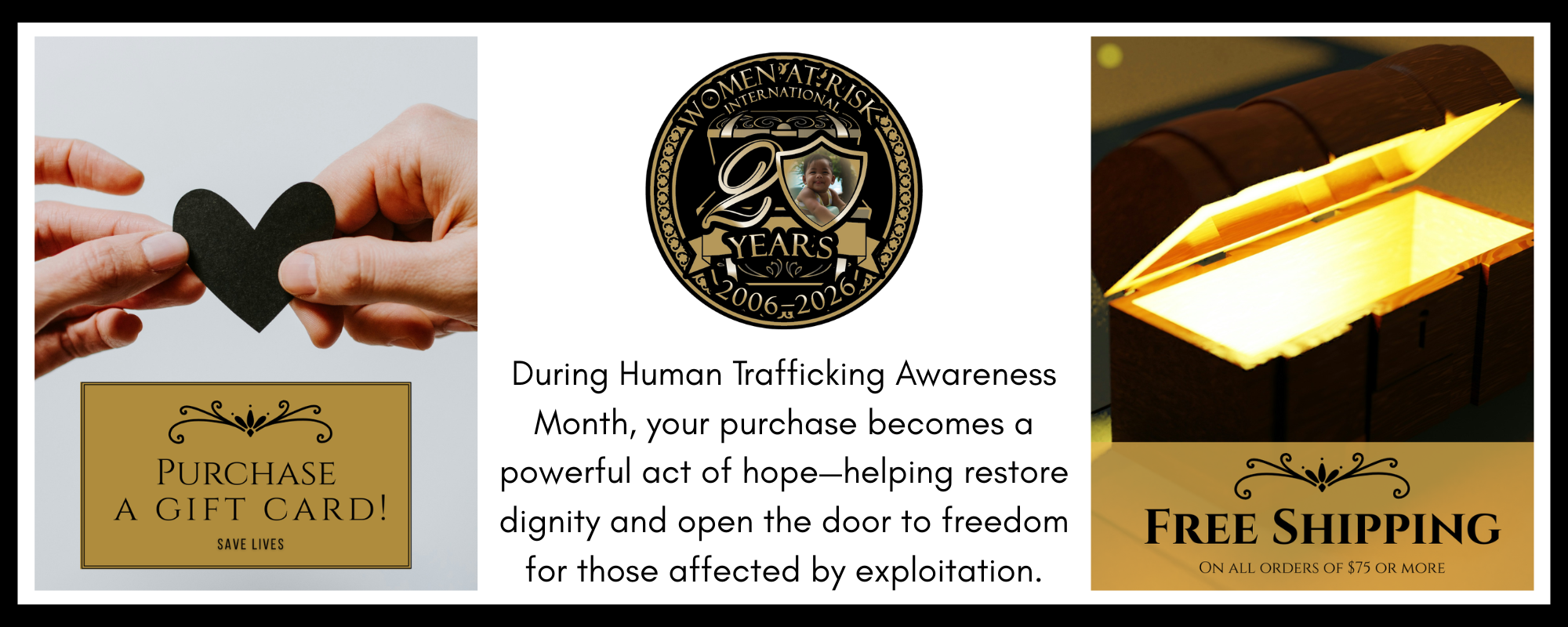 banner for website - free shipping and gift card